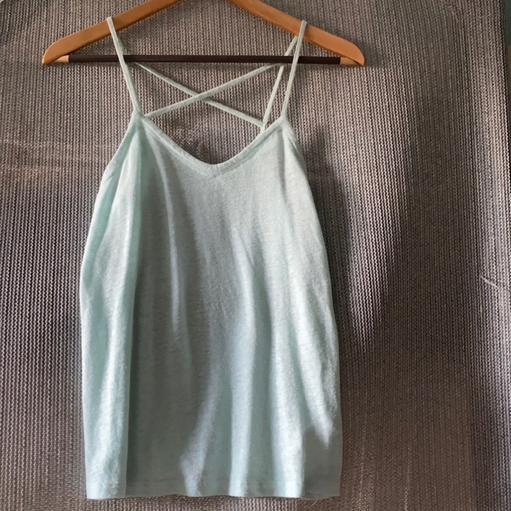 Light blue cross back tank